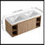 Meuble-lavabo mural 48 po avec lavabo double, charnière de porte à fermeture en douceur