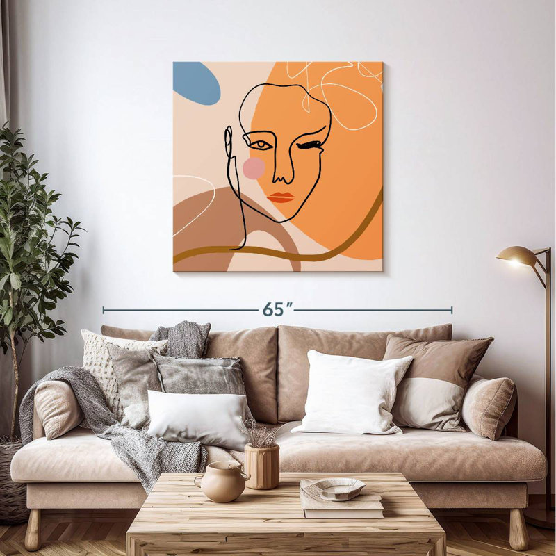 Leisha Outline Female Face, 39'' H x 39'' W
