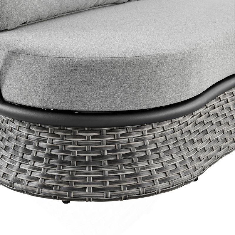 Canapé d'extérieur en osier et aluminium