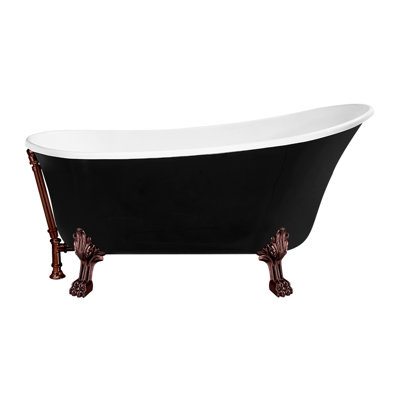 67" Streamline Clawfoot Soaking Acrylic Bathtub