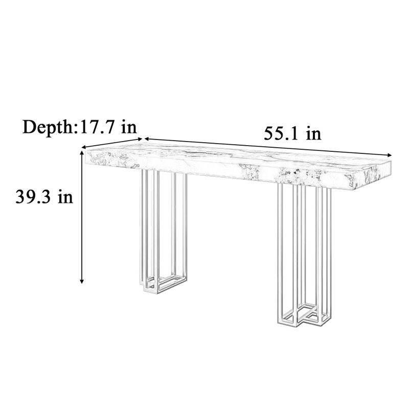 Light luxury leisure one simple bar table, 39.3"H x 55.1"L x 17.7"W, Black