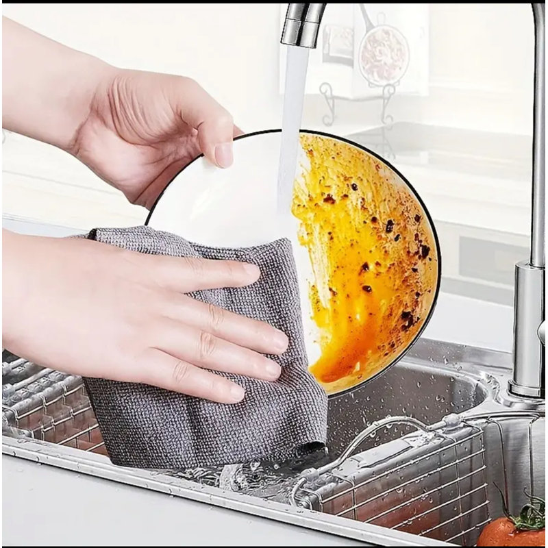Rouleau de chiffon de nettoyage en microfibre gris, 12 pouces, 60 feuilles - 2 rouleaux, réutilisable, lavable à la machine, super absorbant, non pelucheux, conception déchirable
