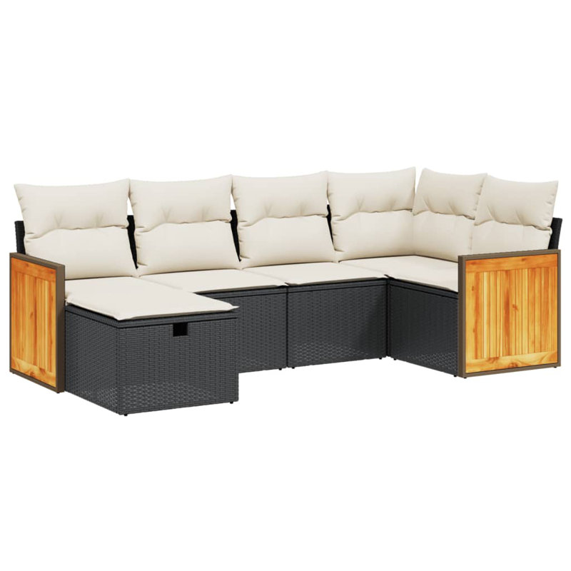 Vidaxl Garden Sofa Set Black, Cream White