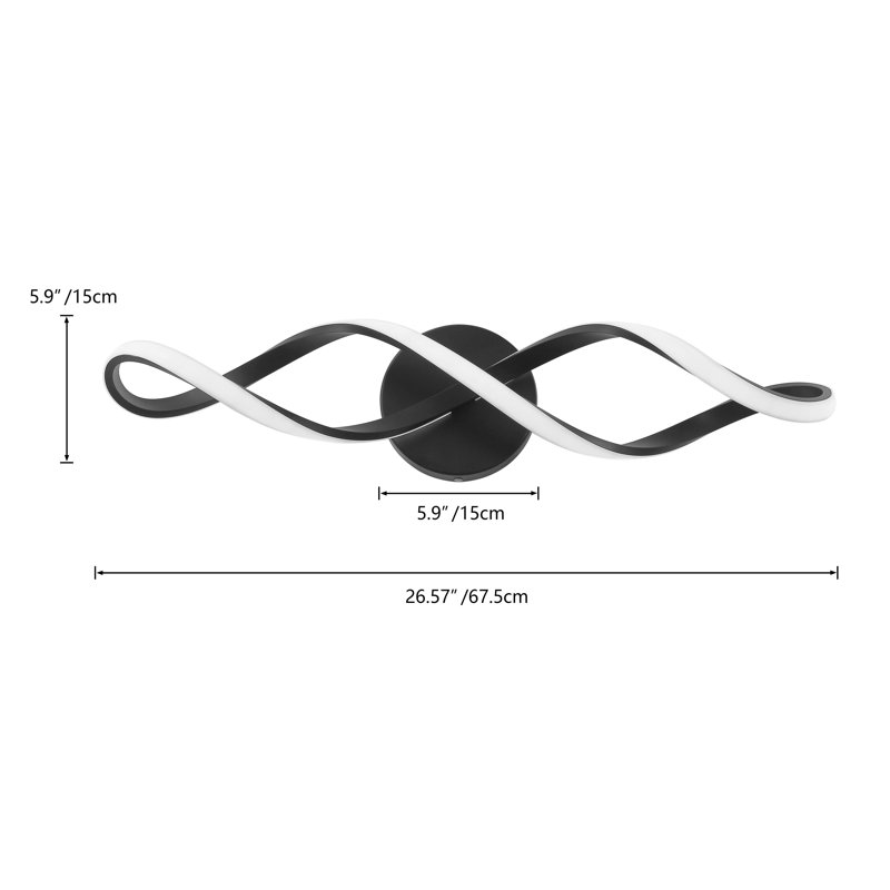 Anquan 1-Light LED Vanity Light, Black