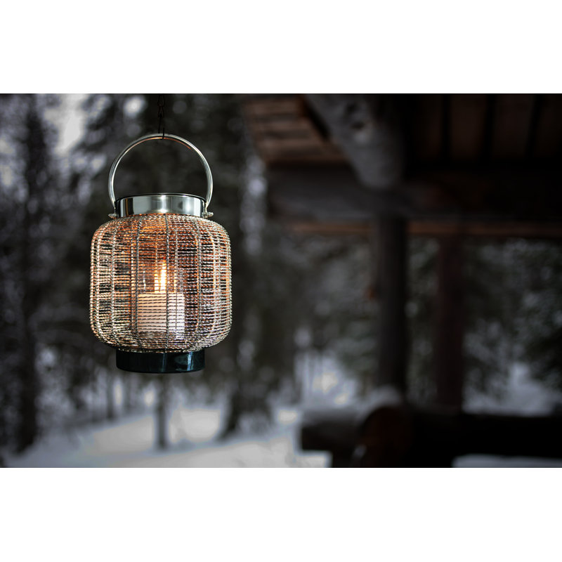 Stainless Steel Chrome Free-standing Gel Fire Pit Lantern