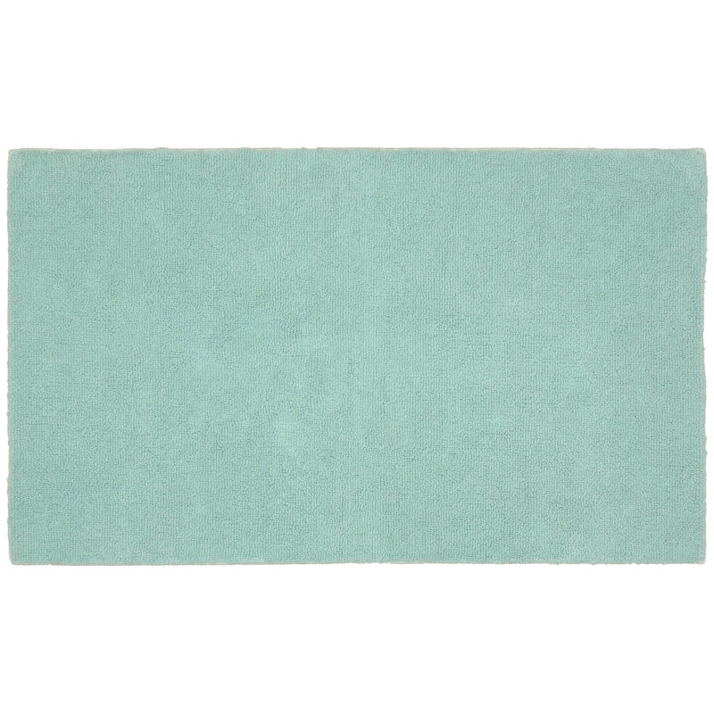 Roanoke Cotton Bath Rug with Non-Slip Backing, Sea Foam, 30"W x 50"L