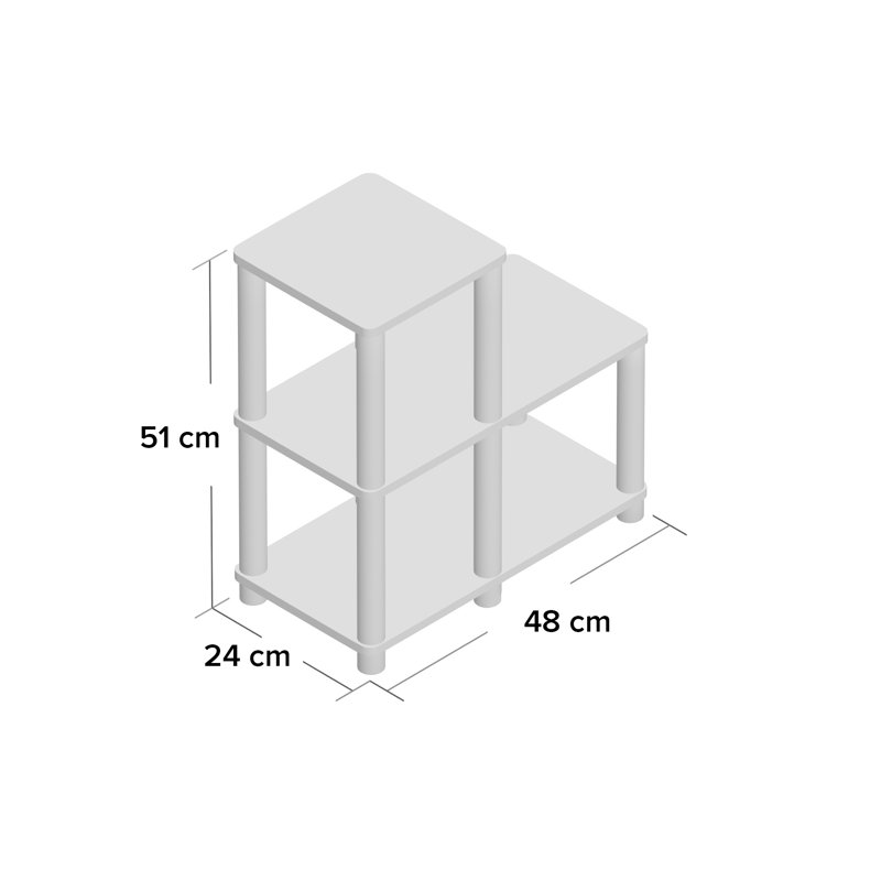 Amiee 51cm H x 48cm W Plastic Ladder Bookcase, Espresso/Black