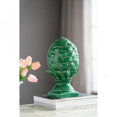 6X6x9.5" Helsa Artichoke Accent, Medium-Green