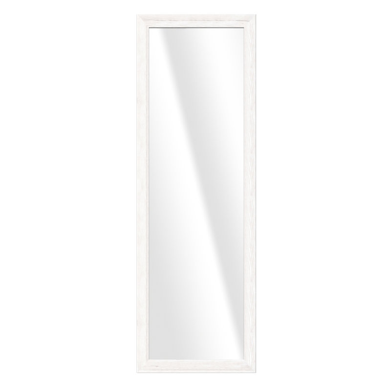 Jarel Wood Flat Wall Mirror, 127cm H x 47cm W, Cream