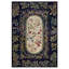 Tapis crocheté bleu art populaire du début du 20e siècle