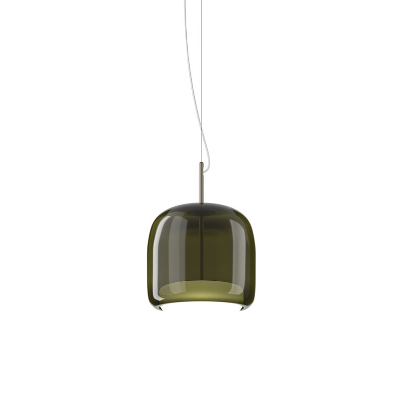 Jube 1 - Light LED Pendant, 90" H x 10" W x 10" D, Old Green White, Matte Steel
