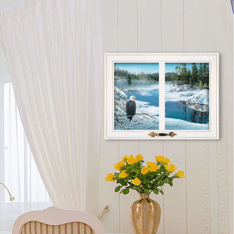 The Lookout par Kim Norlien - reproduction d'art sur papier encadrée, Cadre blanc