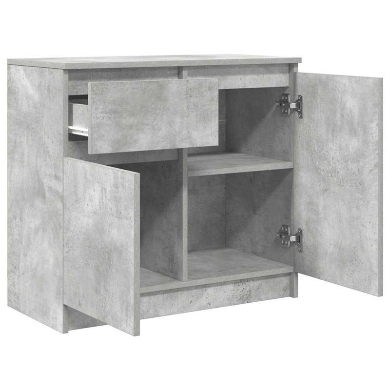 Sideboard With Drawer 71X35x65 Cm Engineered Wood, Concrete Grey