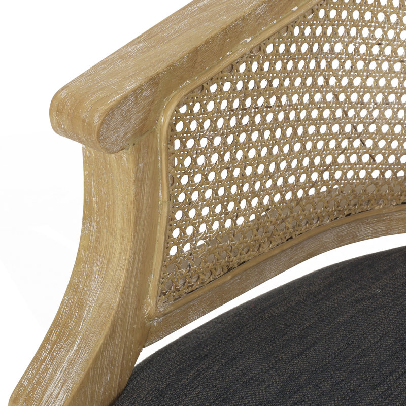 Chaise d'appoint en bois d'hévéa gris anthracite, Gris anthracite