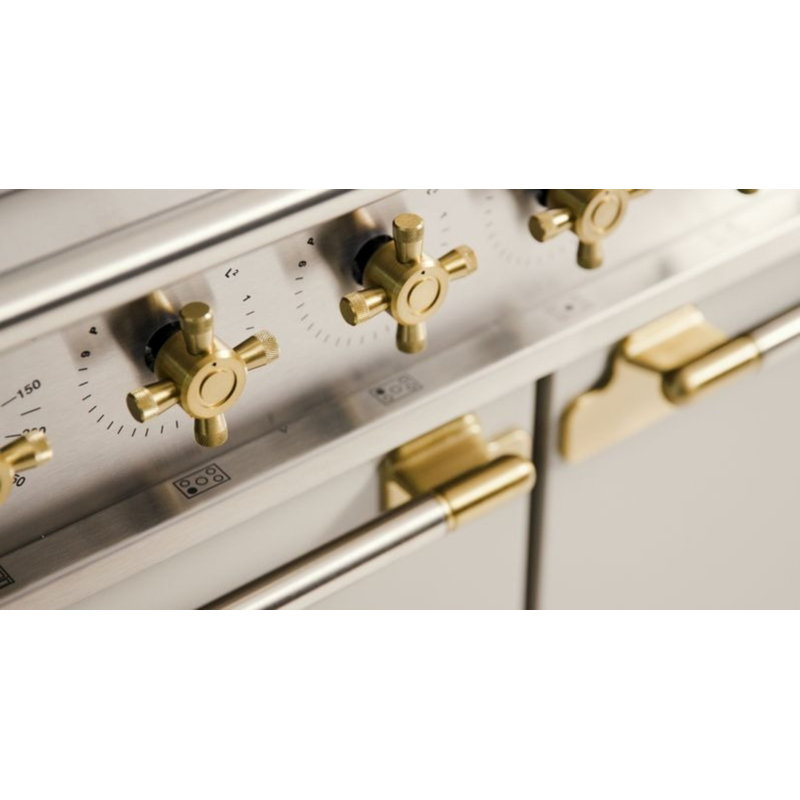 Elise 48" Range, Dual Fuel, Stainless Steel;Antique Brass