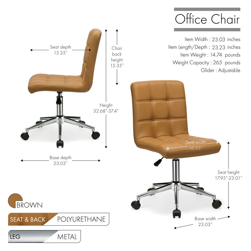 Chaise de travail Acevedo, Brun