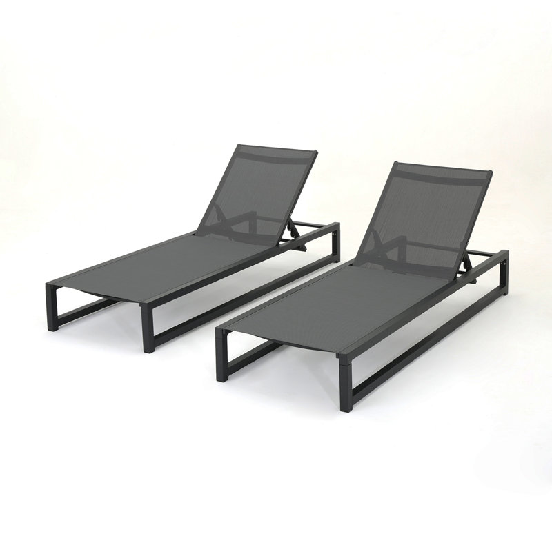 VENICE CHAISE LOUNGE( SET OF 2 ), Gray, Black, 2