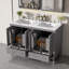 Meuble-lavabo gris 48 po avec deux lavabos en céramique, armoire de rangement et portes à fermeture en douceur-2105268835