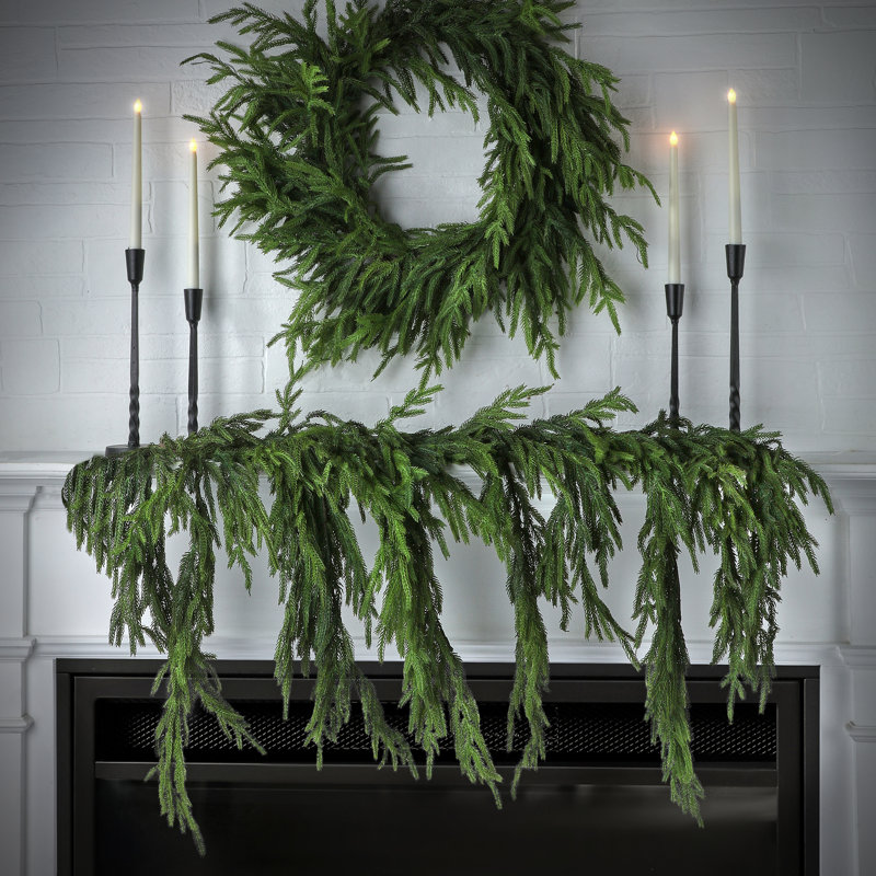 47x29"Real Touch Norfolk Pine Dripping Garland