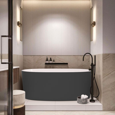 67'' x 30'' Freestanding Rectangle Soaking Acrylic Bathtub with Chrome Drain and Overflow, Modern Design for Luxury Bathrooms