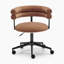 Tarena Upholstered Fabric Swivel Office Chair - Modern Curved Backrest Design-972316879
