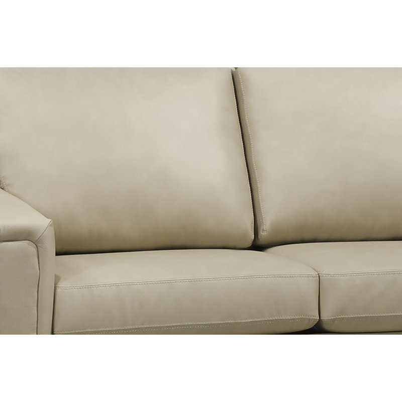 Canapé, causeuse et fauteuil en cuir de qualité supérieure Karlysia, Similicuir beige