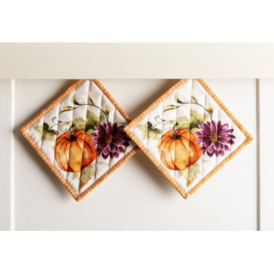 Ensemble de 2 poignées 8 po x 8 po Hermine Pumpkin Garden