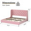 Ensemble de chambre à coucher avec lit à oreilles en velours et 2 tables de chevet à oreilles-1207476428-1207476431