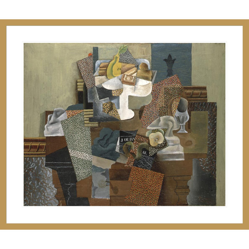 «Still Life with Compote and Glass» par Pablo Picasso, impression giclée sur cadre, H 33,5 po x l 39,67 po