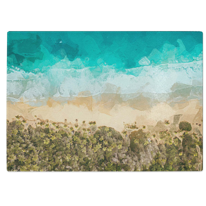 Tempered Glass Beach Choroni Venezuela Chopping Board, 28.5 cm W x 20 cm L