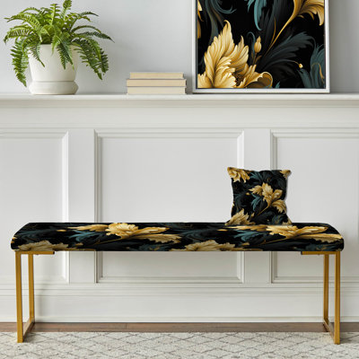 Banc rembourré or