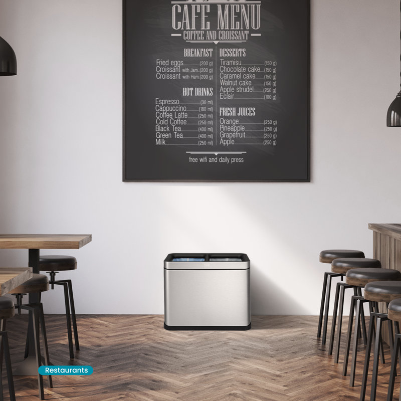 Poubelle à couvercle ouvert Home Zone Living, 8 Gal