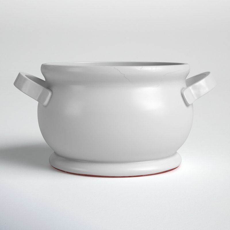 Handcrafted White Ceramic Round Decorative Bowl