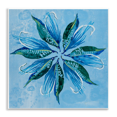 Plaque murale en forme de fleur bleue, design par Liz Jardine