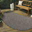 Tapis d'intérieur / extérieur brun à motif de courbure organique moderne ollin-1160527049