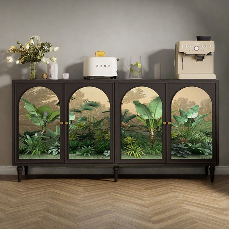 Buffet moderne en bois de grande capacité, Noir