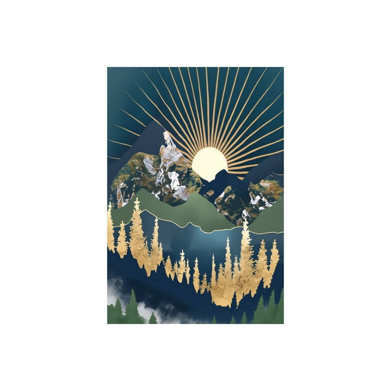 Mountain & Sunburst Shower Curtains, 71 X 71
