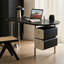 Bureau ovale noir en bois massif avec 2 tiroirs