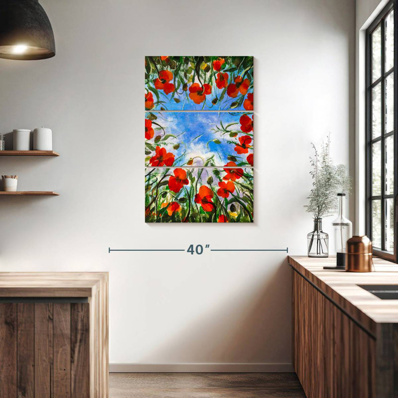 Coquelicots rouges Harnek, H 38 po x l 24 po