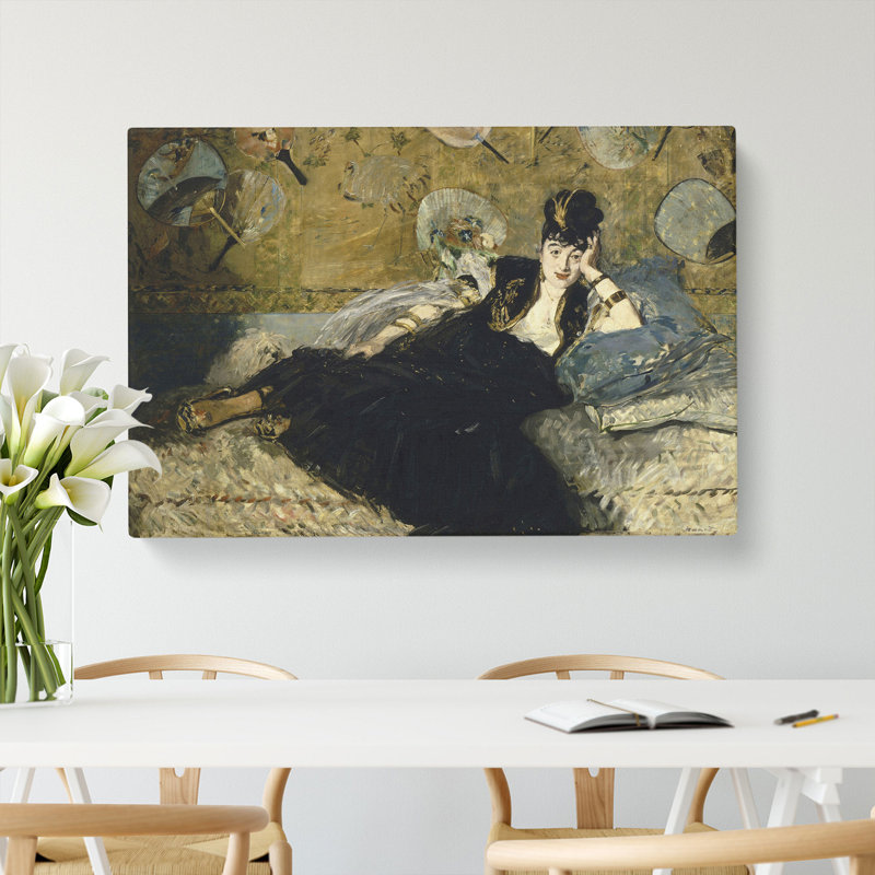 Woman With Fans by Edouard Manet - Wrapped Canvas Painting, 50cm H x 76cm W x 3cm D