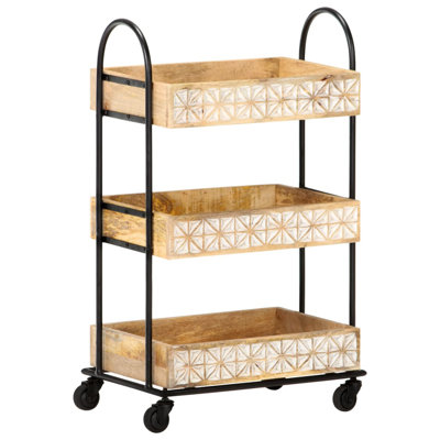 Mannsville Solid Wood Top Kitchen Cart