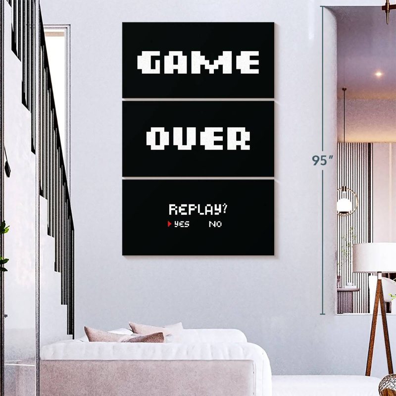 Panneau mural Kema Game Over Replay, H 23 po x l 14 po