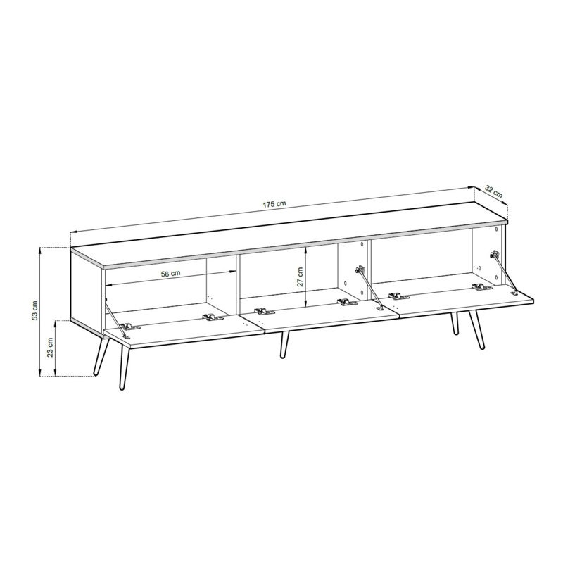 Madeline Unfinished TV Stand for TVs up to 78", White/Black