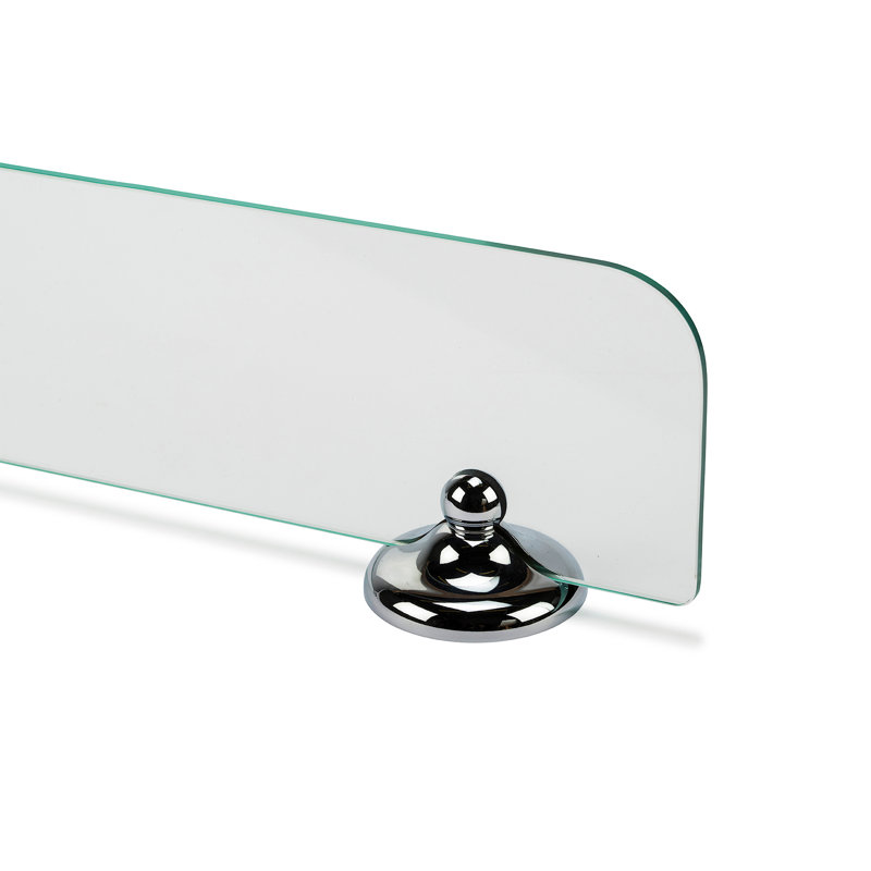 Grosvenor Wall Mounted Glass Shelf with Traditional Gold Flexi-Fix Brackets 59cm, Chrome