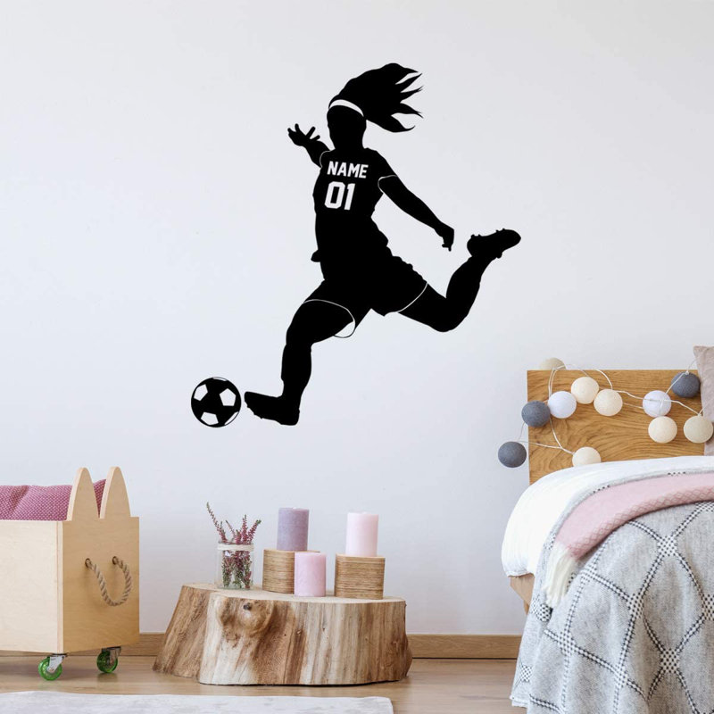 Adhésif décoratif footballeur, Noir, H 26 po x l 23 po