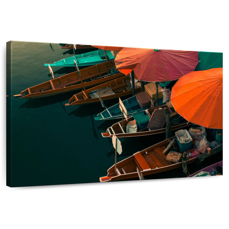 Marché flottant Mehar en Thaïlande, H 20 po x l 30 po