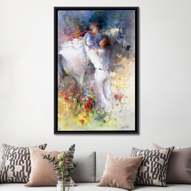 «Embraceable You», reproduction sur toile, Toile avec cadre noir, Pas de tapis, H 48 po x l 32 po x P 1,5 po