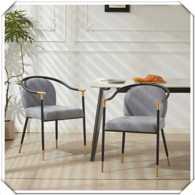 Set Of 2 Modern Upholstered Dining Chair Sturdy Stylish Comfortable Versatile