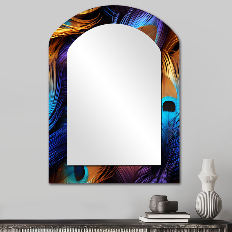 Miroir mural bleu et pruple, 34 po x 25 po