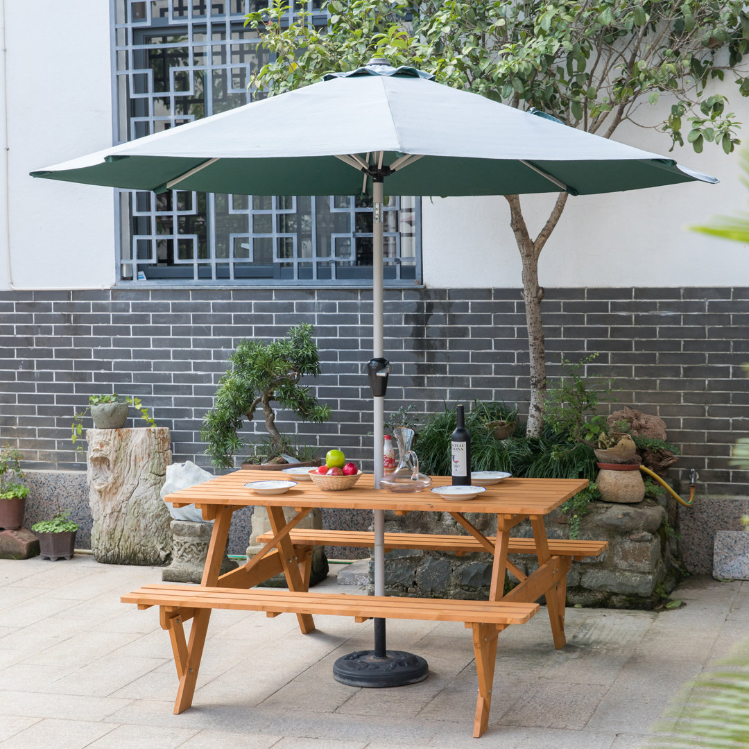 Cailie Solid Wood Picnic Table Arlmont & Co. 